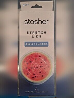 Set of 3 Stasher Stretch Lids Large Reusable New